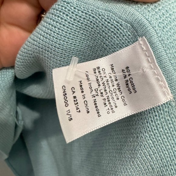 TALBOTS light blue sweater knit jacket size XLP - Picture 4 of 5